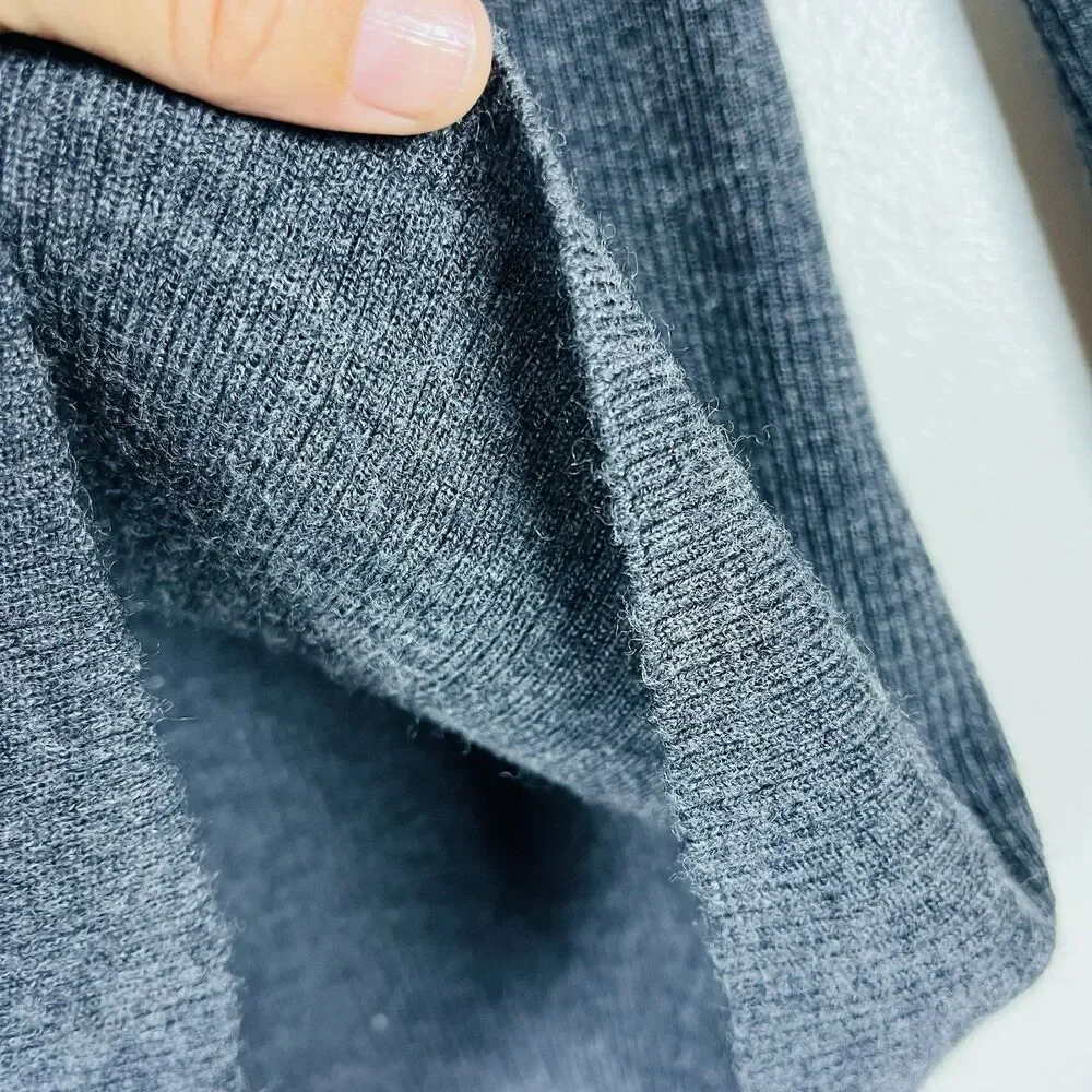 Philosophy Republic 100% Wool Ribbed Turtleneck Sweater Charcoal Gray L